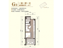 米易鱼米阳光G3一室户型